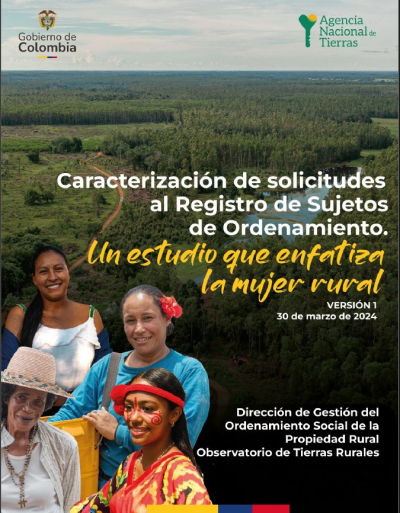portada del documento de caracterización de solicitudes al registro de sujetos de ordenamiento