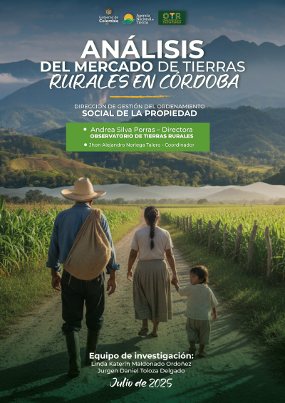 muestra la portada del documento de análisis del mercado de tierras rurales en Córdoba